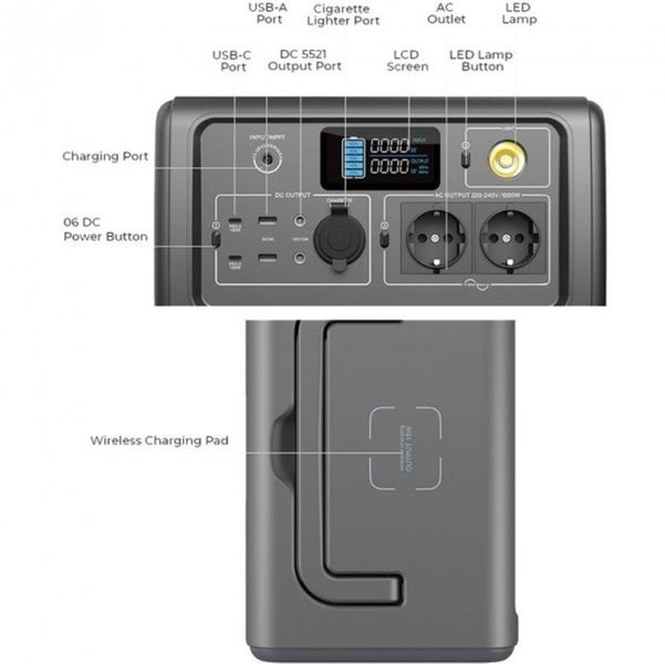 Зарядна станція Bluetti PowerOak EB70 716Wh 1000W + Solar Panel PV120 120W фото