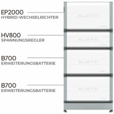 Зарядна станція Bluetti EP2000 10,5 kW + HV800 Voltage Controller + 2 Home Battery Backup B700 14,7 kWh